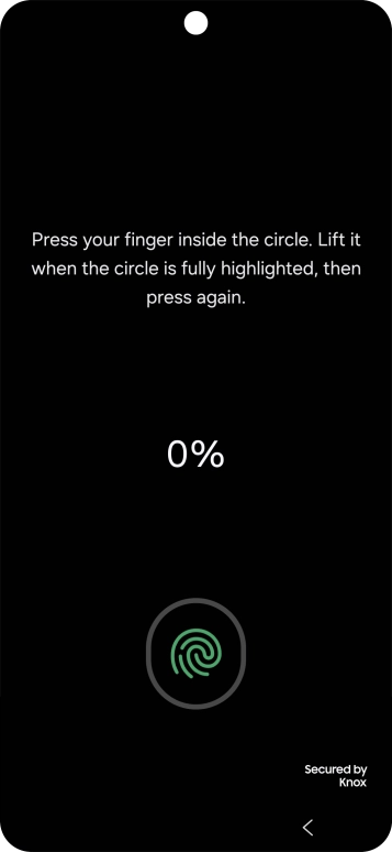 Follow the instructions on the screen to create the phone lock code using your fingerprint.
