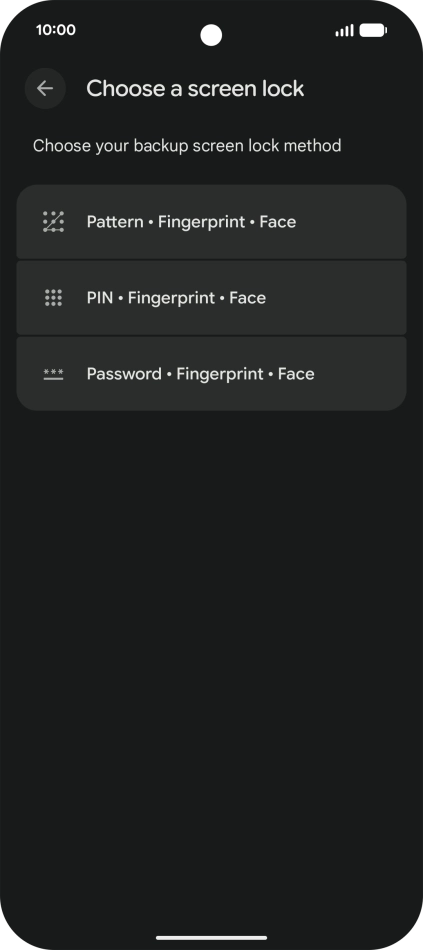 Press the required phone lock code and follow the instructions on the screen to create an additional phone lock code.