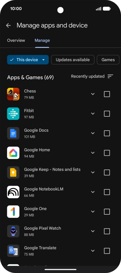 Press the required app.