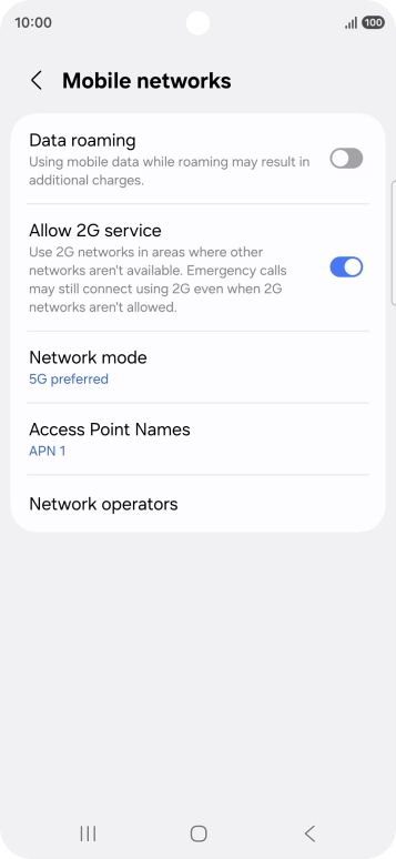 Press Access Point Names.