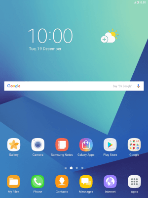 List of screen icons - Samsung Galaxy Tab S3 (Android 7.0) - Telstra