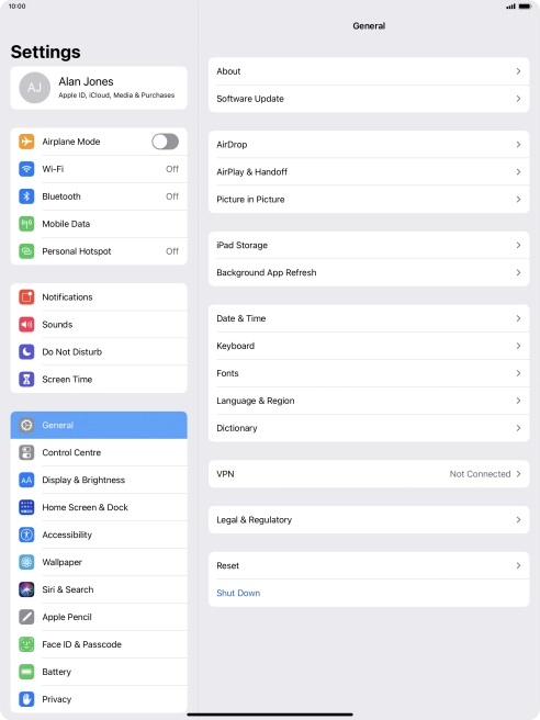 Press iPad Storage.