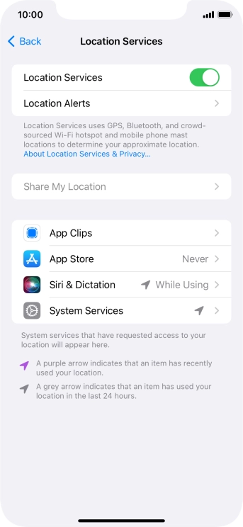 Press the required app.
