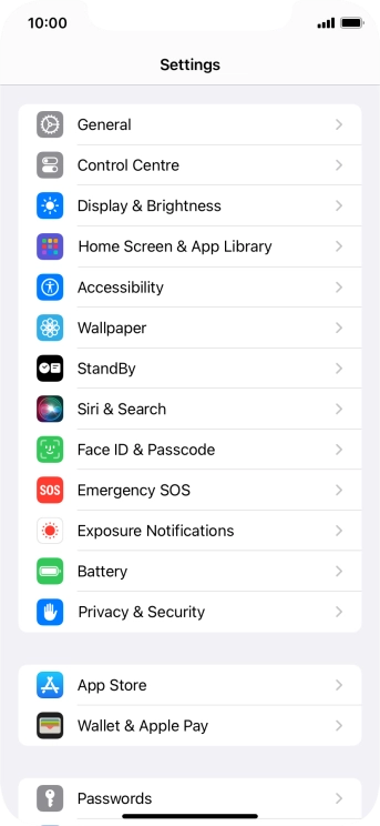 Press Face ID & Passcode.