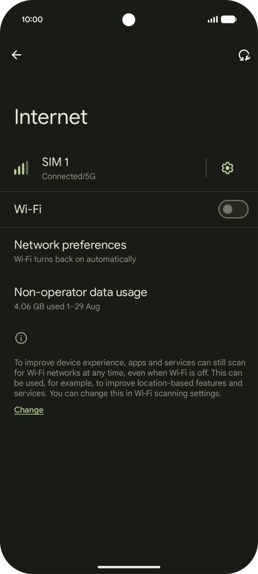 Press the indicator next to 