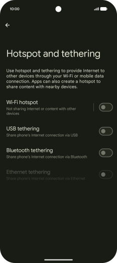 Press Wi-Fi hotspot.