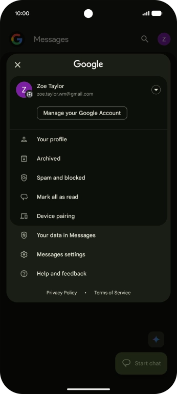 Press Messages settings.