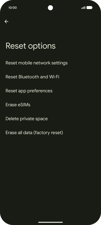 Press Reset mobile network settings.