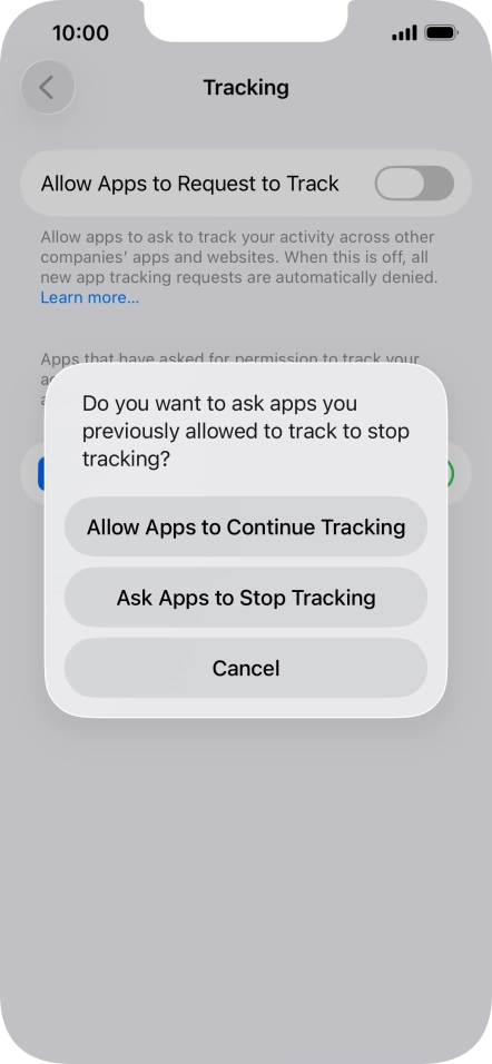 If you turn off the function, press the required setting.