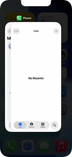 Slide upwards on the required application to end it.