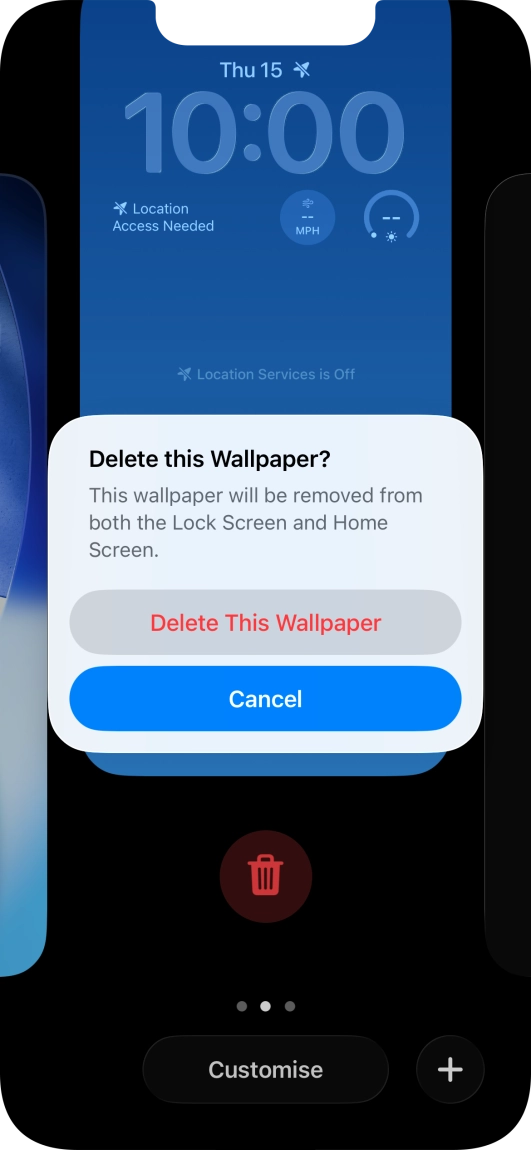 Press Delete This Wallpaper.