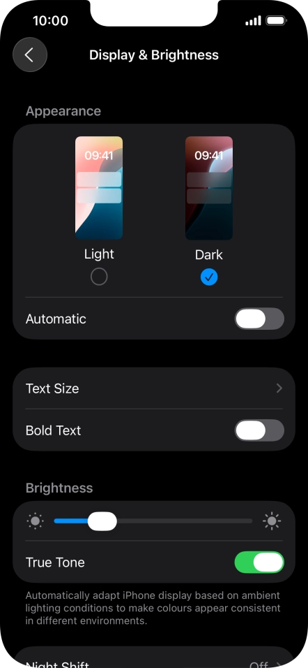 Press the indicator next to 