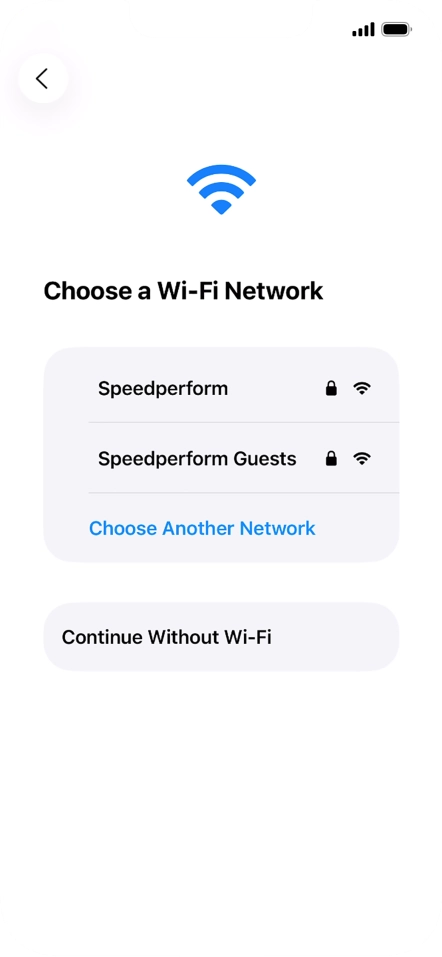 Press the required Wi-Fi network.
