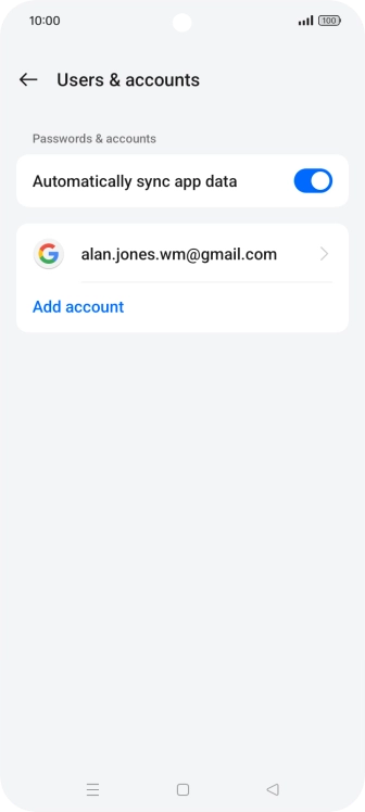 Press Add account.
