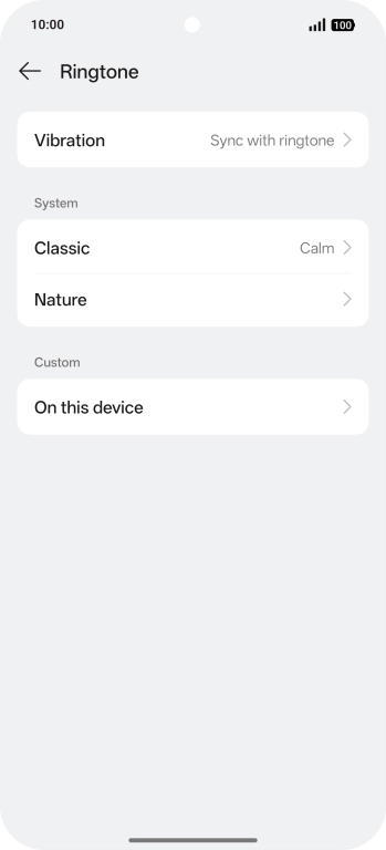 Press the required category.