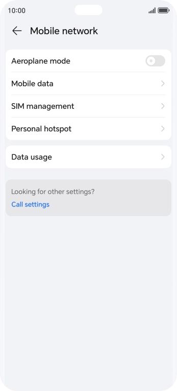 Press Mobile data.