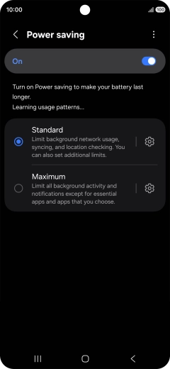 Press the indicators next to the required settings.