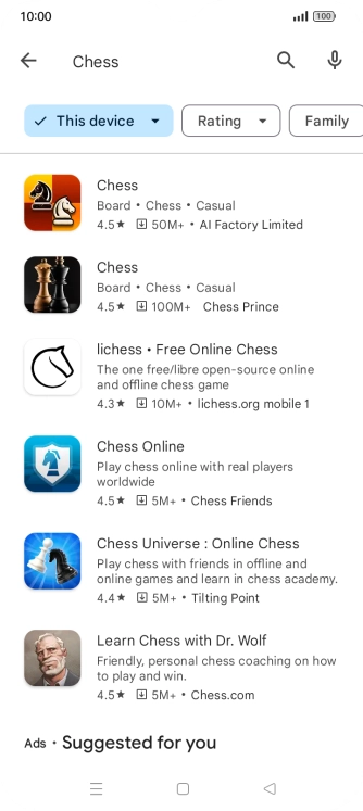 Press the required app.