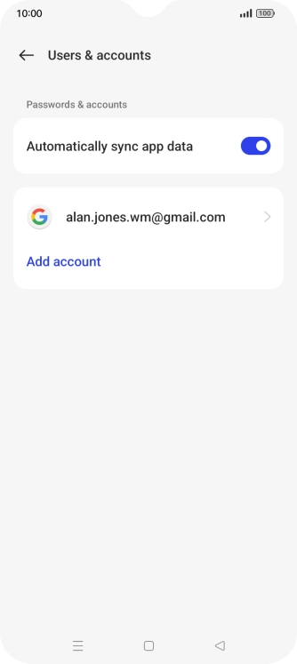 Press Add account.