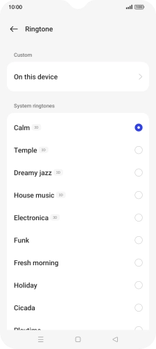 Press the required ring tones to hear them.