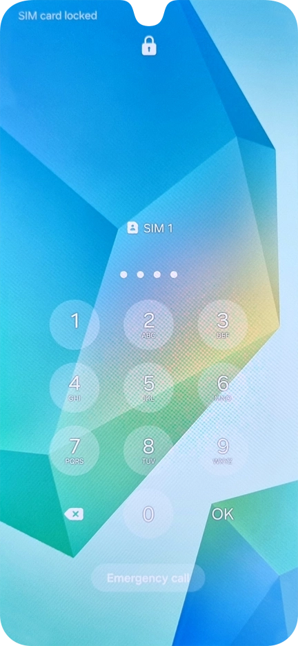 If your SIM is locked, key in your PIN and press OK. The default PIN is 1111.