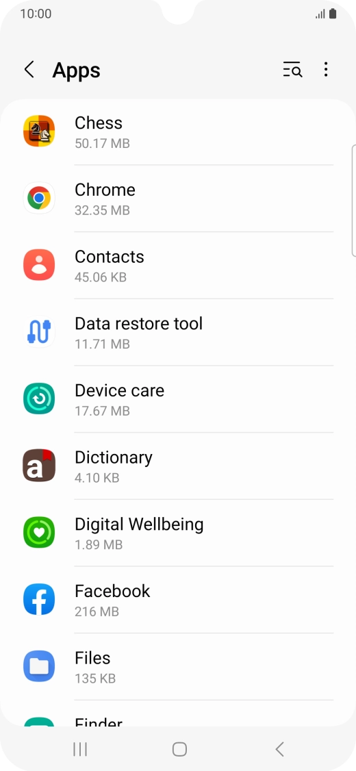 Press the required app.