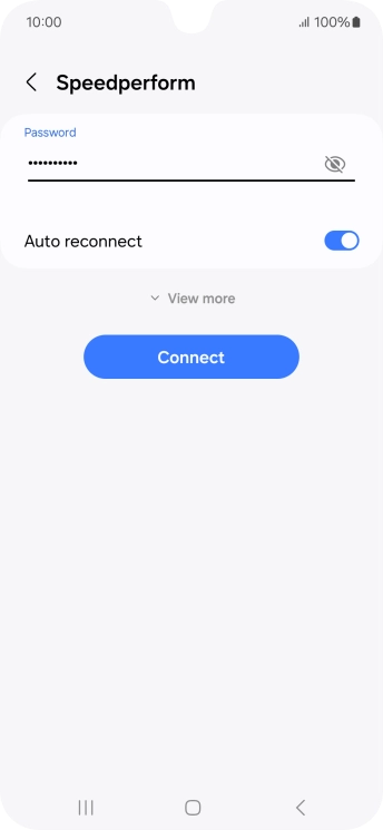 Key in the password for the Wi-Fi network and press Connect.
