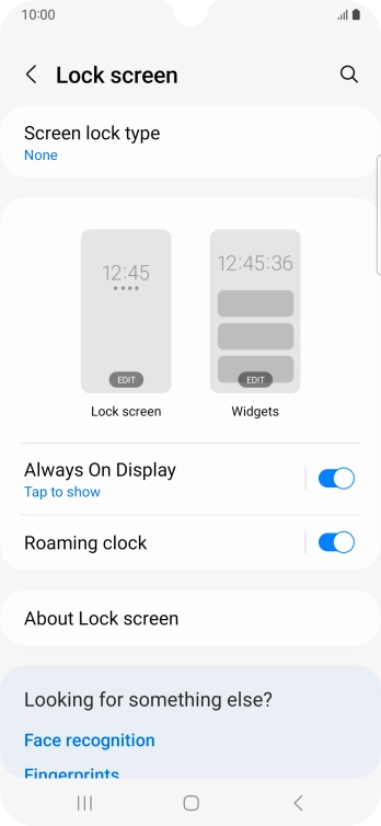 Press Screen lock type and key in the additional phone lock code you created earlier.