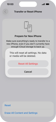 Press Reset All Settings.