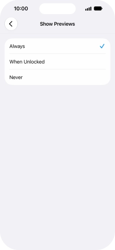 To select notification preview on the lock screen, press Always. To select notification preview on the lock screen, press Always.