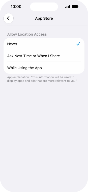 Press the required setting to turn the function on or off. Press the required setting to turn the function on or off.