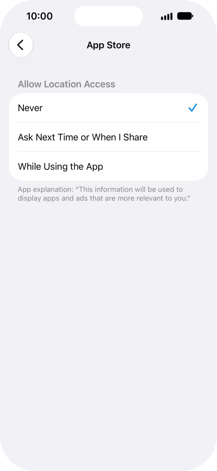 Press the required setting to turn the function on or off. Press the required setting to turn the function on or off.