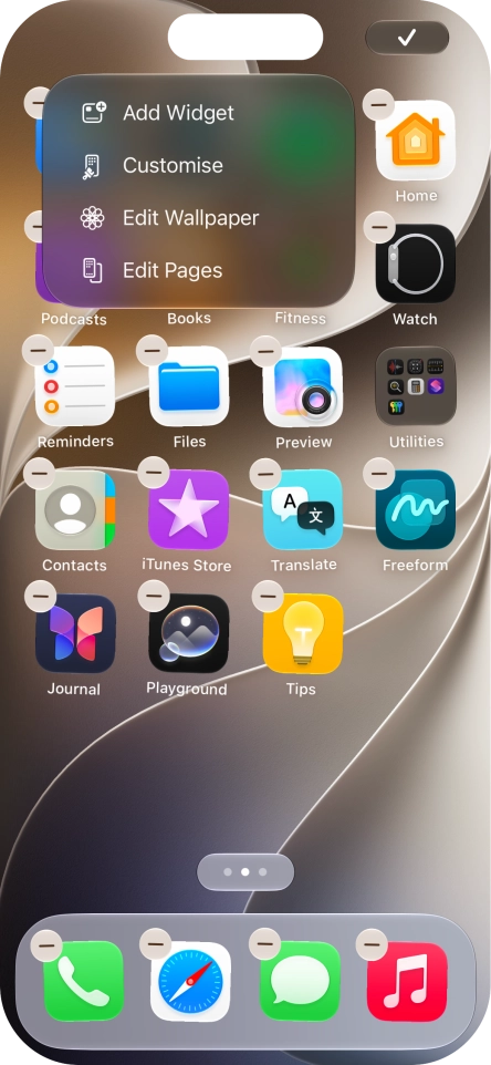 Press Customise.