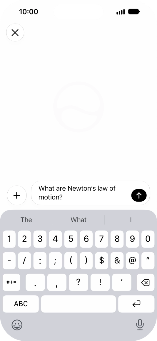 Follow the instructions on the screen to type or speak the required question. You can also attach pictures or documents and ask questions to them.