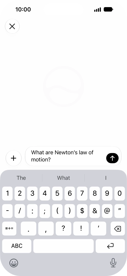 Follow the instructions on the screen to type or speak the required question. You can also attach pictures or documents and ask questions to them.