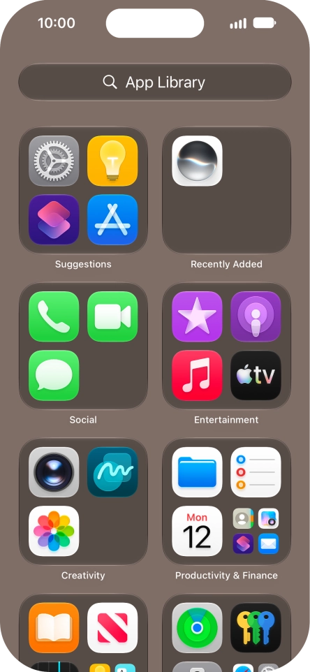 Press the required app.
