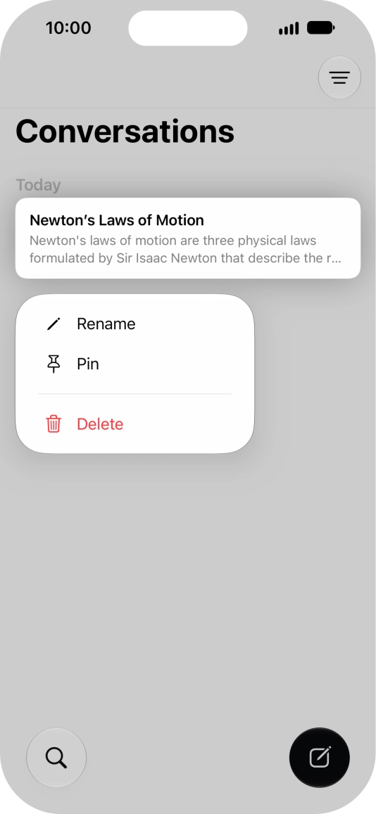 Press Rename and follow the instructions on the screen to rename the conversation.