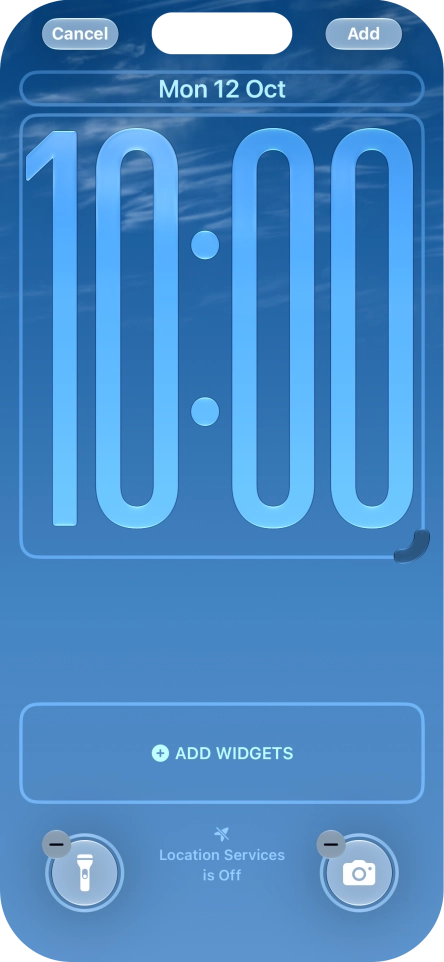 To customise the way the lock screen date is displayed, press the date widget and follow the instructions on the screen to find the required widget display mode.