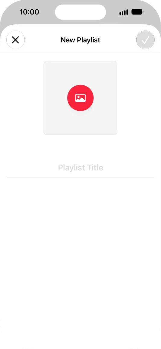 Press the text input field and key in a name for the playlist.