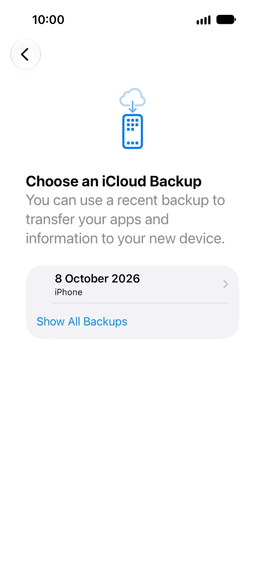 Press the required backup and your phone restores the content of the selected backup. Subsequently, follow the instructions on the screen to set up your phone and prepare it for use.