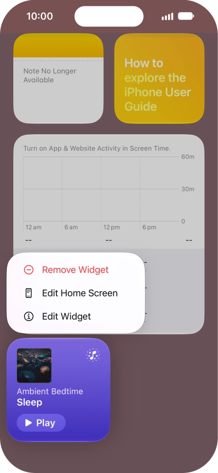 Press Remove Widget.