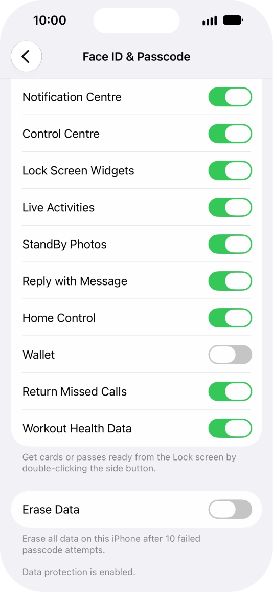 Press the indicator next to 