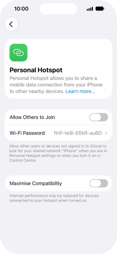 Press Wi-Fi Password and key in the required password.