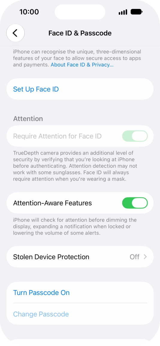 Press Turn Passcode On and key in a phone lock code of your own choice twice.