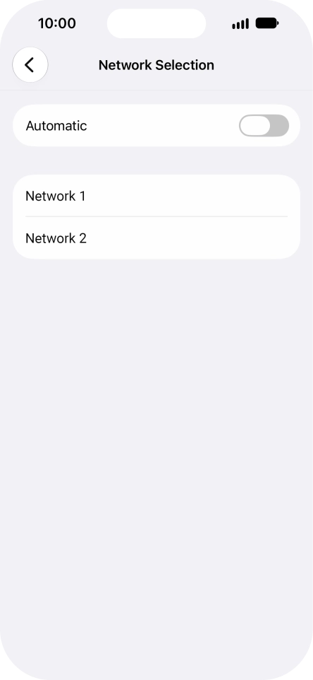 If you turn off the function, press the required network.
