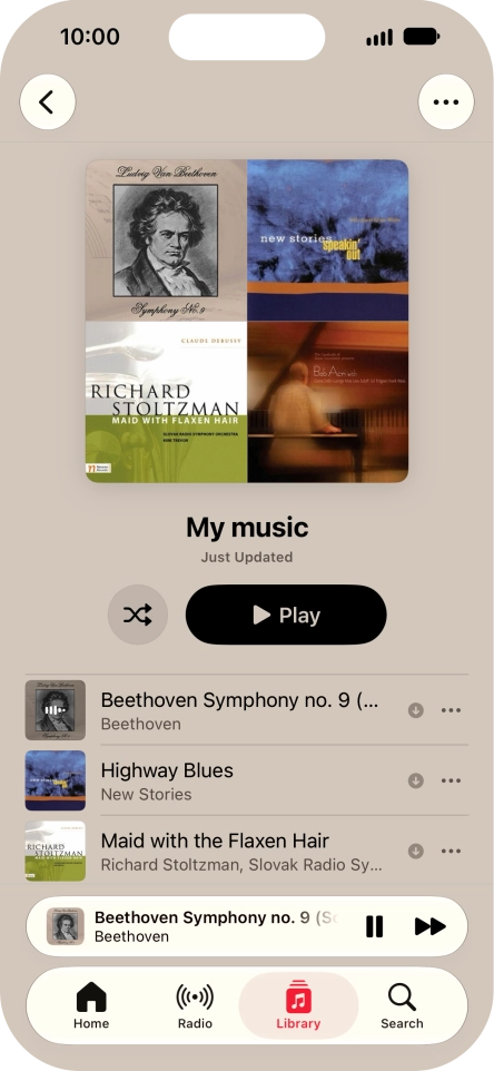 Press the song title.