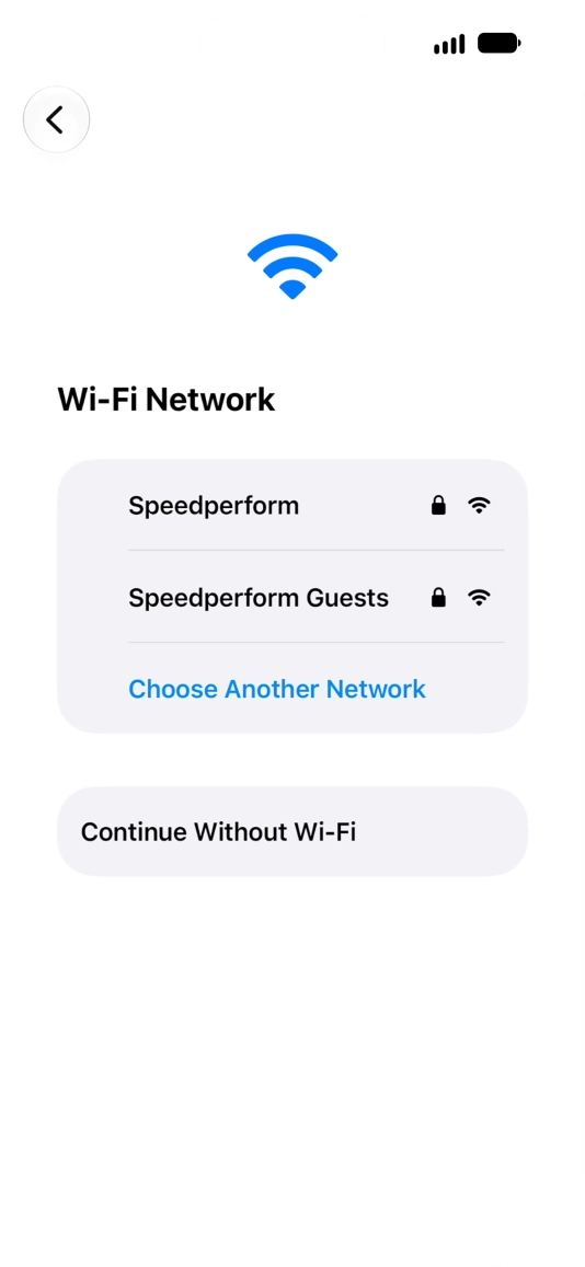 Press the required Wi-Fi network.