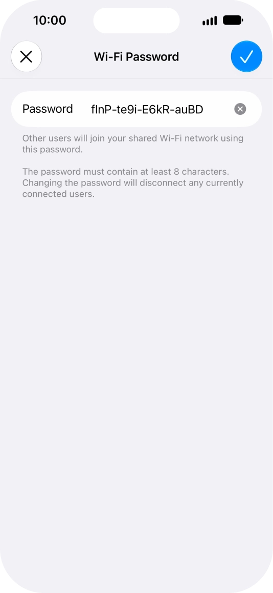 Press the confirm icon.