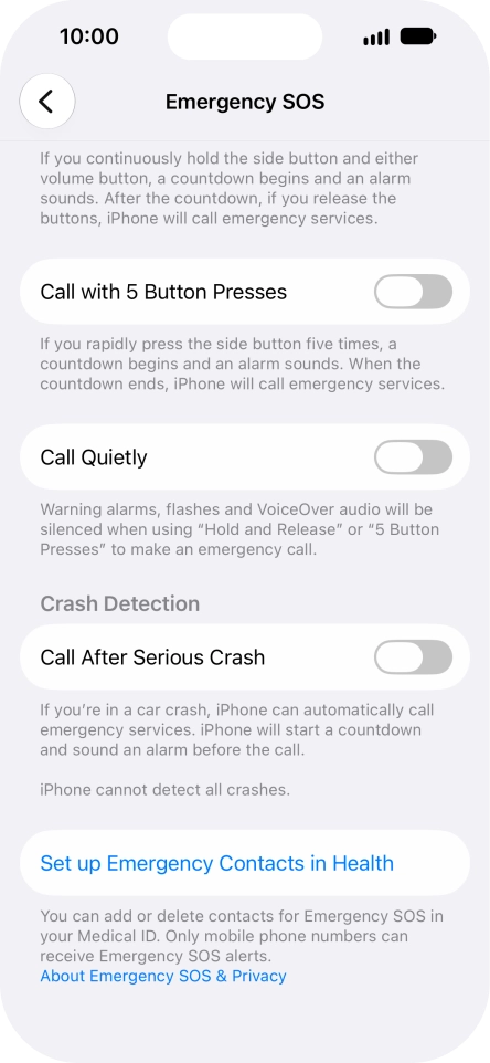 Press the indicator next to Press the indicator next to