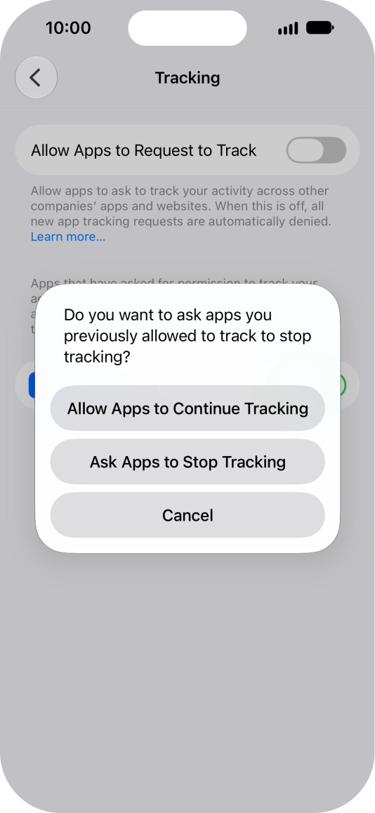 If you turn off the function, press the required setting.